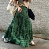 Kellie Green Floral Maxi Skirt