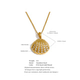 Cubic Zirconia Ocean Shell Pendant Necklace