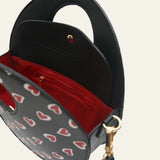 Kara Heart Print Round Bag