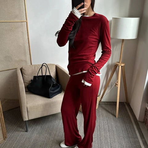 Eugenia Minimalist Knit Tracksuit Set