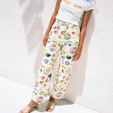Marie Fun Graphic Print Cropped Casual Jeans
