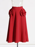 Klara Rosette Applique Flare Skirt