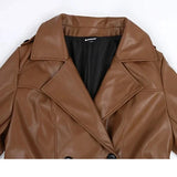 Nova Faux Leather Trench Coats