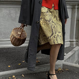 Teomi Snakeskin Print Pencil Skirts
