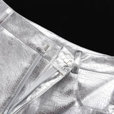 Farah Croco Effect Metallic Pants