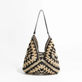 Esperanza Stripe Bohemian  Straw Hobo Bags  