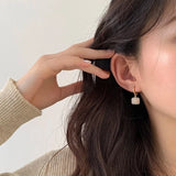 Pearl Cube Drop Earrings