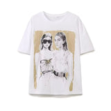 Fashion Girl Sketch Graphic T-Shirt