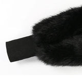 Nayeli Faux Rabbit Fur Bomber Jacket - Black or White