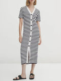 Karina Stripe Button Down Knit Dress