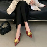 Luna Soft Leather Flats with Gold Disc