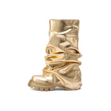 Payton Space Metallic Slouchy Lug Sole Boots