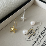Danica Pearl and Star Drop Hook Earrings