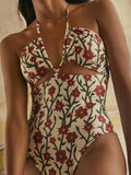 Antonia Red Floral Print Swimsuit