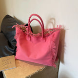 Yves Fringe Canvas Tote Bag