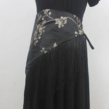 Silk Embroidery Tassel Cummerbund Belt