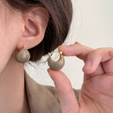Round Enamel Minimalist Drop Earrings