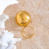 Jumbo 18K Golden Ball Cocktail Ring