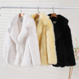 Micaela Plush Faux Fur Midi Coat