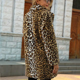 Melanie Leopard Faux Fur Midi Coat