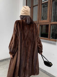 Fei Vintage Brown Faux Mink Fur Coat