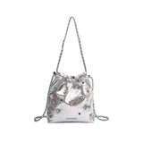 Sobie Gemstone Embellished Shine Hobo Bags