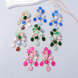Cassi Colorful Gemstone Tassel Drop Earrings