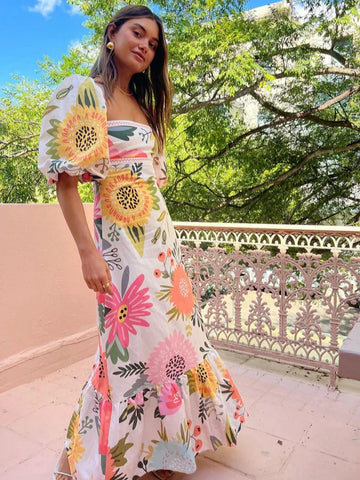 cassia maxi dress Cassia Maxi Dress Blue Morning Floral / L