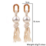 Amana Pearl and Rope Statement Tassel Earrings
