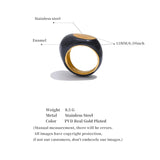 Pauline Enamel Geometric Minimalist Ring