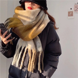 Lilith Plaid Cashmere Wool Scarves