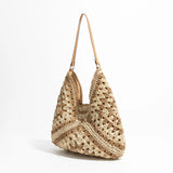 Esperanza Stripe Bohemian  Straw Hobo Bags  