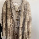 Elina Gradient Tie-dye Faux-Mink Fur Toggle Coat