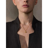 Mother Of Pearl Golden Shell Pendant Necklace