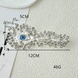 Large Rhinestone Metal Eyes Brooch and Necklace
