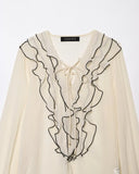 Thelma Semi-Transparent Ruffle Boho Blouse