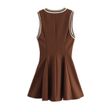 Maya Stripe V-Neck Flare Mini Dress