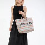 Capri Woven Rainbow Tote Bag