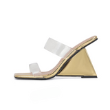 Amanda Clear PVC Wedge Sandals 