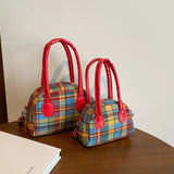 Julia Flannel Plaid Mini Bowling Bag