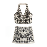 Mallorca Embroidery Halter Top & Skirt