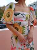 Cassia Floral Puff Sleeve Maxi Dress