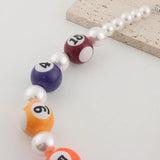 Fun Colorful Billiards Cue Balls Bead Necklace