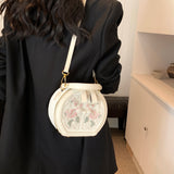 Cassia Floral Embroidery Round Mini Bag