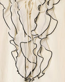 Thelma Semi-Transparent Ruffle Boho Blouse