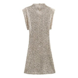 Erissa High Neck Sequin Mini Dress