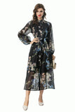 Cornelia Dark Floral Chiffon Dress