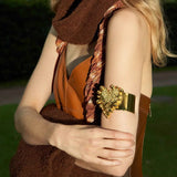 Textured Large Heart Shaped Cuff Bracelets