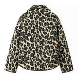 Jain Leopard Print Lapel Quilted Jacket
