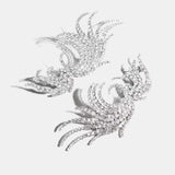 Crystal Phenix Feather Wings Clip Earrings